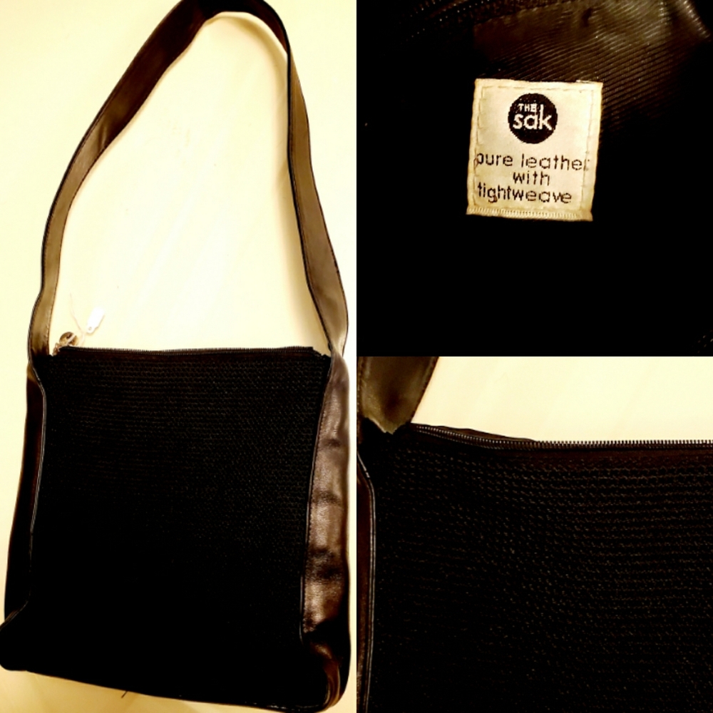 The Sak Crochet and Leather Shoulder Crossbody Bag